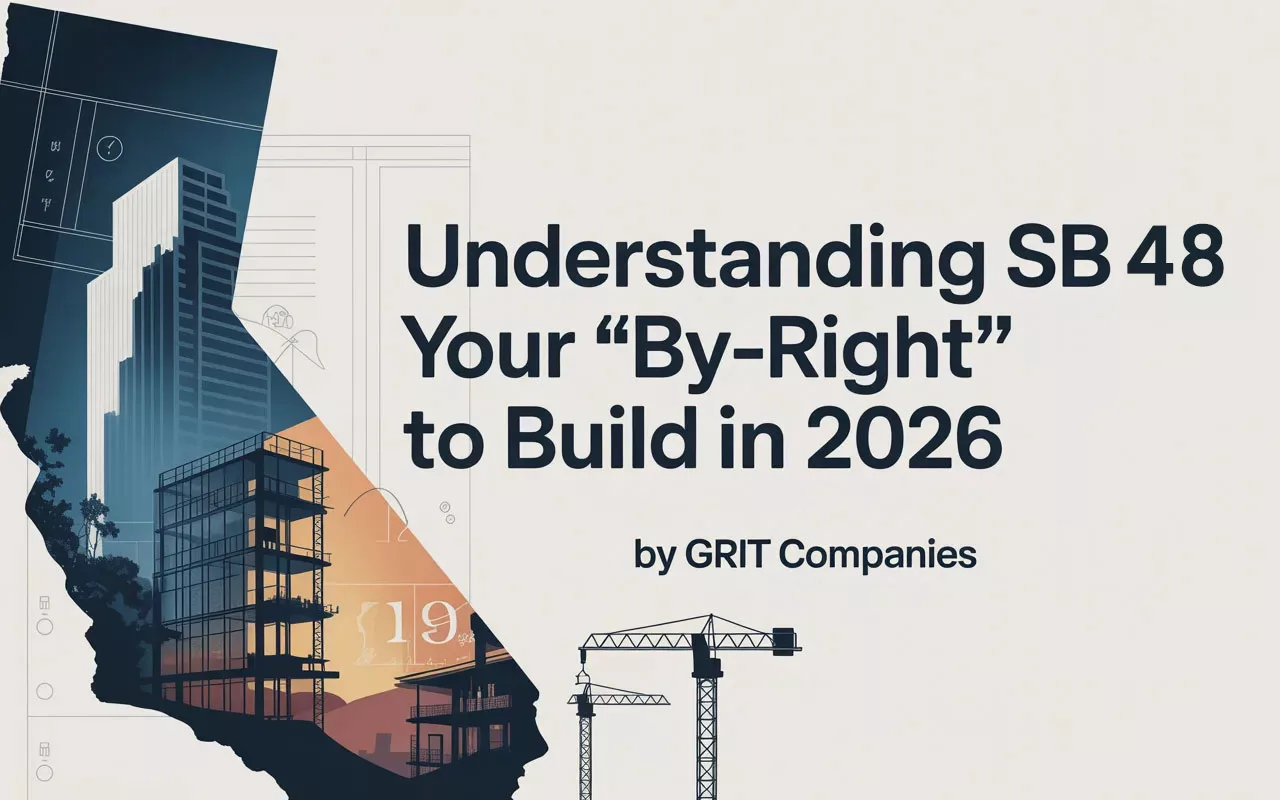 An infographic explaining Florida's SB 48 By-Right to build laws for 2026, featuring the state outline and construction cranes.